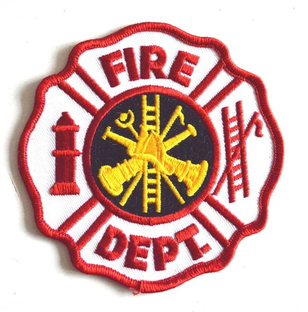RED WHITE FIRE DEPARTMENT PATCH