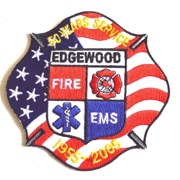 EDGEWOOD EMS FIRE DEPARTMENT 50 YEARS PATCH