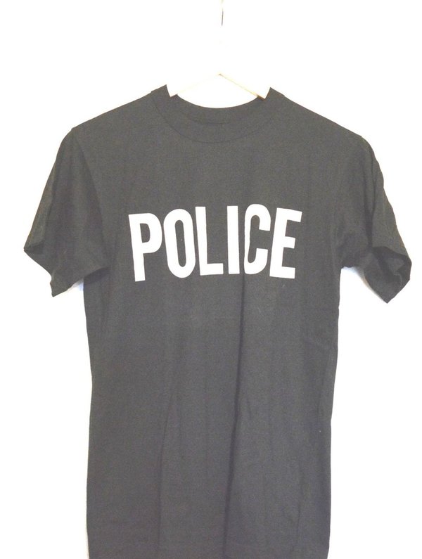 T-SHIRT POLICE BLACK SIZE S