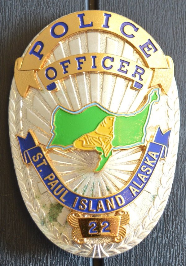 OFFICER ST PAUL ISLAND ALASKA POLICE BADGE