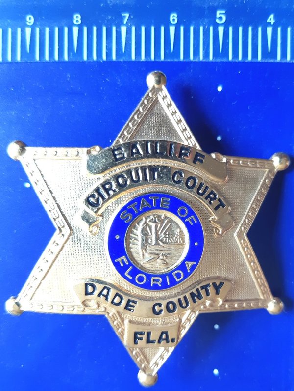 FLORiDA DADE COUNTY BAILLIF  POLICE BADGE
